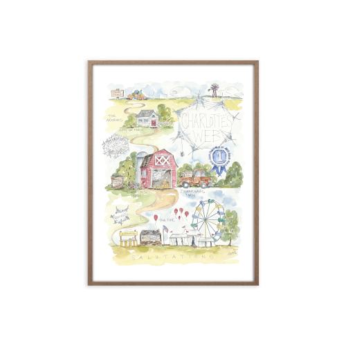 Charlotte’s Web Watercolor Map Art Print