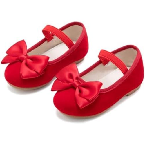ESTINE Mary Jane Flats for Toddler Girls Little Kids Glittery Dress Princess Wedding Ballet Shoes