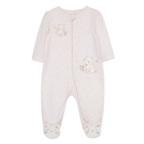 Sweet Kitties 2-Way-Zip Footed One-Piece