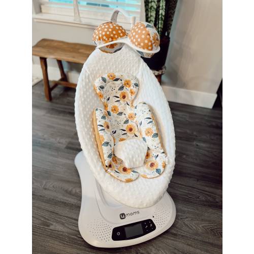 Mamaroo Seat Cover Set: Boho Sunflower Minky, Infant Insert & Toy