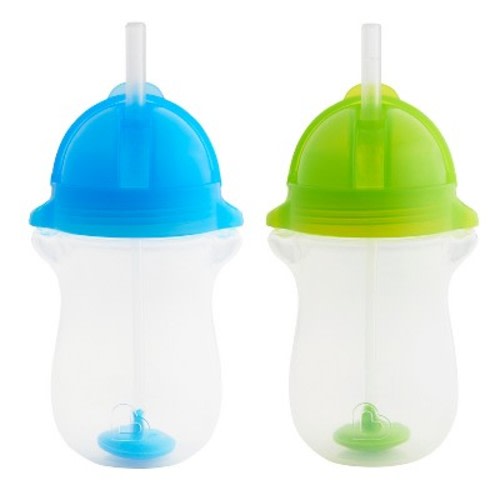 Munchkin 2pk Click Lock Weighted Straw Cup 10oz, Color: Blue
