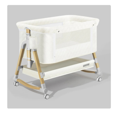 HARPPA Cuddly 3-in-1 Baby Bassinet Bedside Sleeper for Reflux | Attaches to Bed, Adjustable 5 Heights, Non-Toxic & CPSC Certified | Sturdy Aluminum Frame, Portable Wheels, Tool-Free Setup, Gentle Rocking | Perfect for Newborns, Infants, Small Spaces & Saf