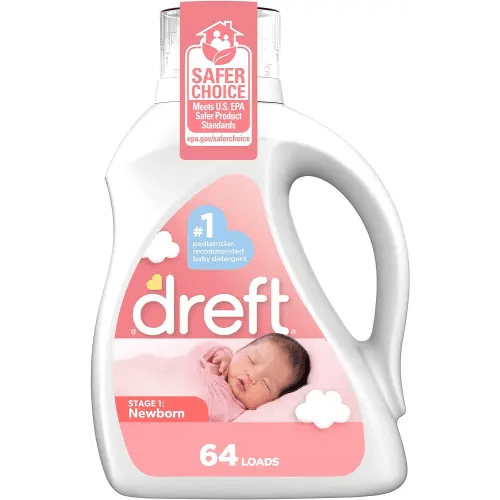 Dreft Stage 1: Newborn Hypoallergenic Liquid Baby Laundry Detergent (HE), Natural for Baby, Newborn, or Infant, 92 Oz (64 loads)