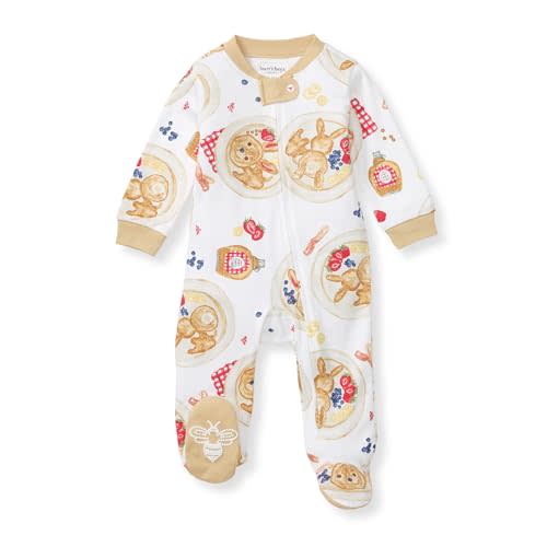 Burt's Bees Baby Boys' Sleep & Play PJs, 100% Organic Cotton One-Piece Zip Front Jumpsuit, Baby Boys Footie Pajamas & PJs
