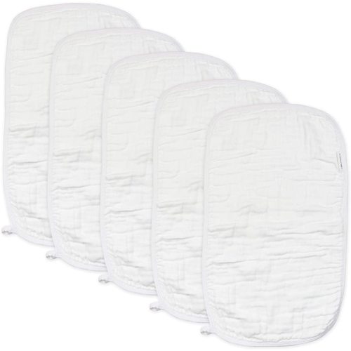 HonestBaby Baby 5-Pack Organic Cotton Multi-Layer Muslin Burp Cloths
