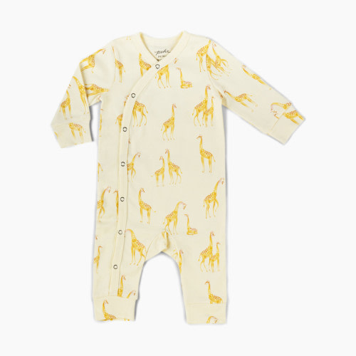 Pehr Organic Cotton Wrap Romper - Follow Me Giraffe, 3-6 M