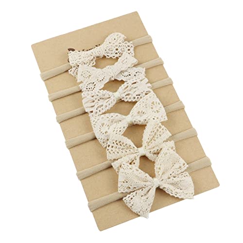 Mery Yuer Baby Girls Lace Headbands Hair Bows Nylon Hairbands for Newborn Infant Toddlers and kids