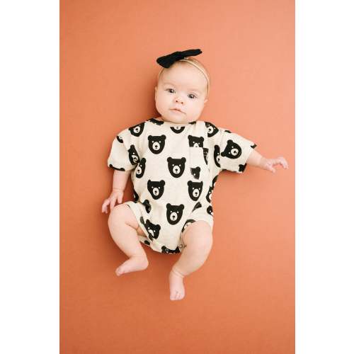 Oatmeal Bear Pocket Romper