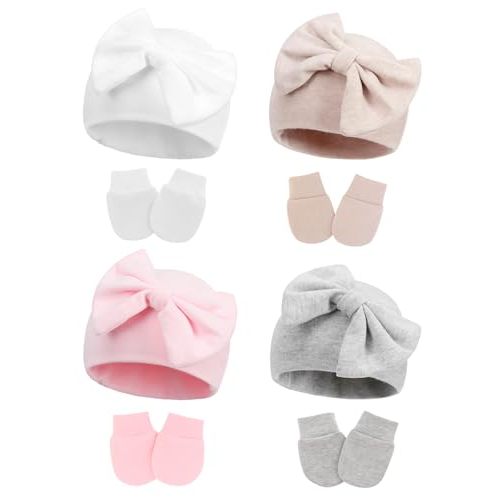 ZURLEFY Cute Baby Mittens Newborn, No Scratch Baby Boy Mittens, Baby Girl Hat Gloves for Toddlers, Infant, Newborn