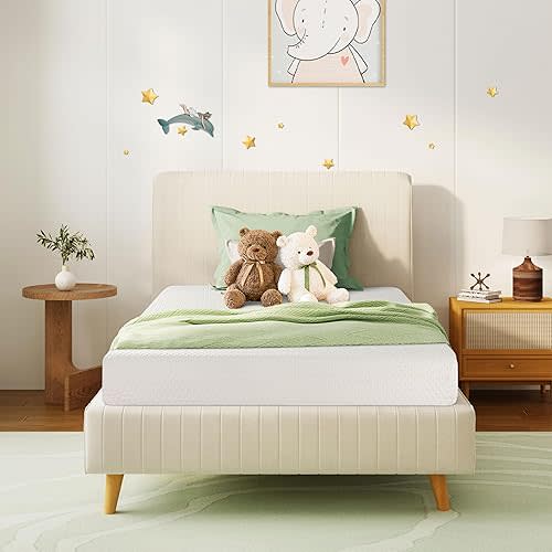 Emerspring Twin Mattress 5 Inch Memory Foam Mattress with Cooling Green Tea Gel,Relieve Pressure with Medium Firm Support, Bed in a Box, CertiPUR-US Certified, 75''L x 38''W, White