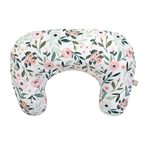 Boppy Nursing Pillow, Pink Garden Flowers, Larger, More Supportive for Breastfeeding and Bottle Feeding, Firmer Fill, Higher Lift, Larger Area Than Original Nursing Pillow