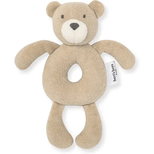 Burt's Bees Baby Unisex Infant Rattle Toy, Nursery Sensory Animal Plush Made with 100% Organic Cotton Shell and Polyester Fill, Sweet Bear, Bunny, or Dog Stuffed Animals for Babies