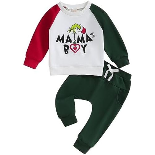 Sasaerucure Infant Toddler Baby Boy Halloween Outfits Long Sleeve Shirts Pumpkin Sweatshirt with Pants 2Pcs Winter Clothes