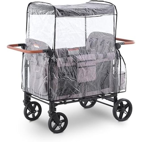 SeedFuture Raincover for W4 Stroller Wagon, Rain Cover Compatible with WONDERFOLD W4, Waterproof, Windproof, Protect from Dust and Snow