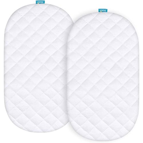 Bassinet Mattress Pad Cover - Fits Chicco Close to You 3-in-1 Bedside Bassinet, 2 Pack, Bamboo, Waterproof