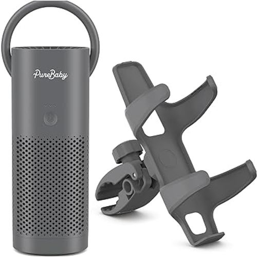 Pure Enrichment® PureBaby® On-the-Go Air Purifier - Portable Stroller Air Purifier & Adjustable Clamp for Car Seat, Crib, Bassinet & Playpen - True HEPA Filter Removes 99.97% of Allergens Around Baby