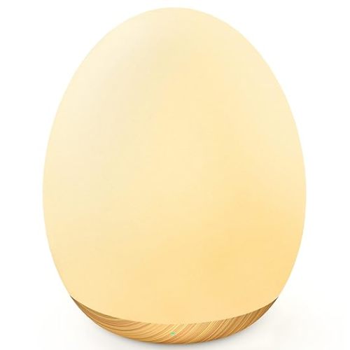 MediAcous Night Light for Kids, Baby Egg Light for Nursery, 7 Colors Changing & Stepless Dimming, Soft Silicone Touch Night Lamp with 1 Hour Timer, Rechargeable Nursery Night for Breastfeeding