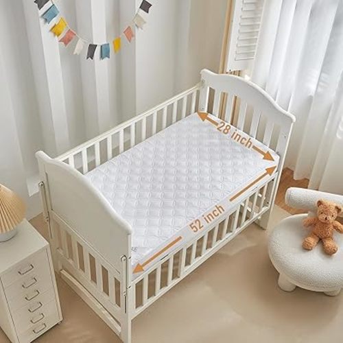 Waterproof Crib Mattress Protector, 2 Pack, White