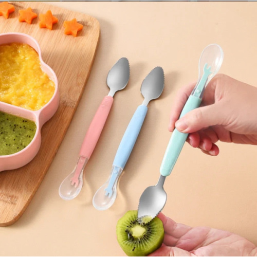 Double Head Baby Silicone Food Spoon » Modern Depot