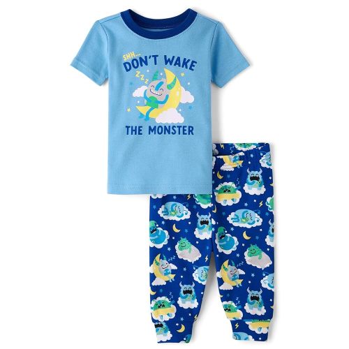 18-24 months. The Children's Place And Toddler Snug Fit 100% Cotton Short Sleeve Top and Pants 2 Piece Pajama Set