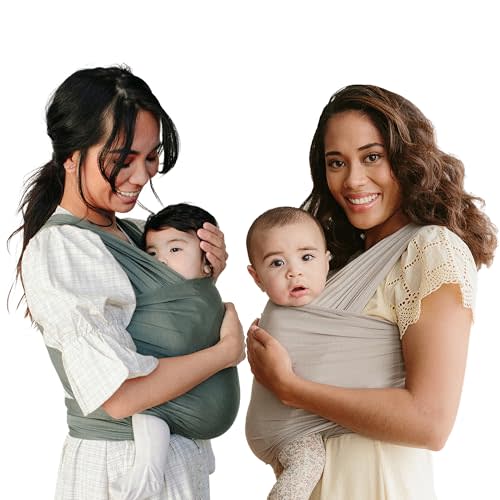 Solly Baby Wrap Carrier Bundle, Newborn to Toddler 8-25 Lbs., Buttery-Soft & Lightweight Fabric, Reduce Crying & Increase Connection, Postpartum Essential, Basil & Spelt