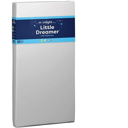 Moonlight Slumber Little Dreamer Crib Mattress - Dual-Sided, 2-Stage Baby and Toddler Mattress with Plush and Firm Layers and Waterproof Mattress Cover - 52"x 28"x 5"