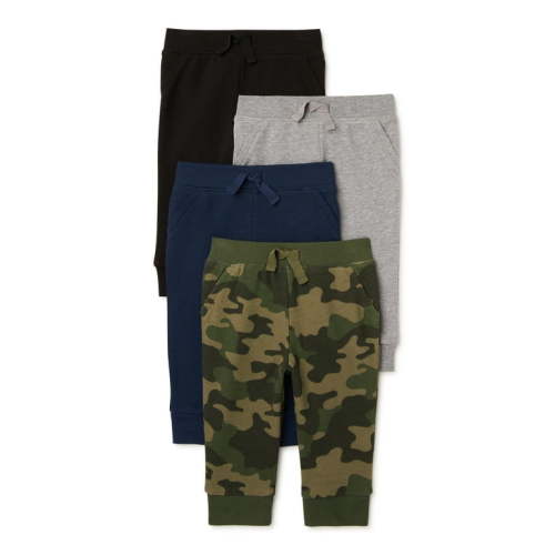 Garanimals Baby Boy Jogger Multipack, 4-Pack, Sizes 0-24 Months