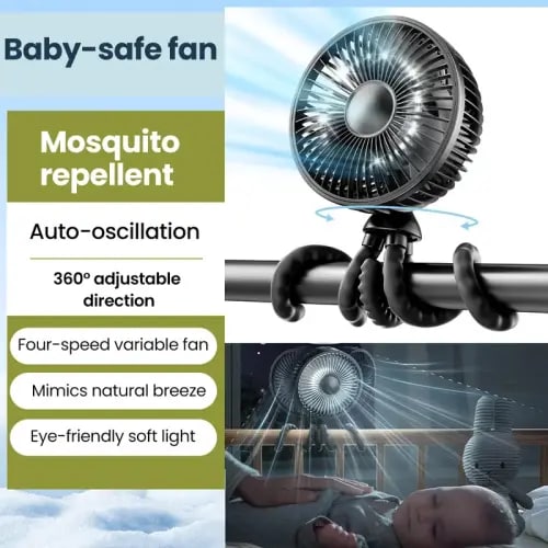 TikTok Shop Black Friday Gaiatop Baby Stroller Fan, Mosquito-Repellent - TikTok Shop