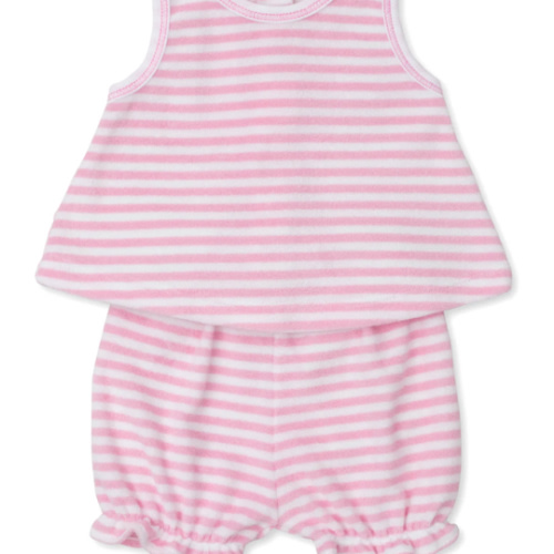 Cabana Terry Stripes Pink Sunsuit Set
