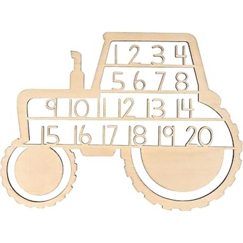 Farm Nursery Wall Decor Neutral Tractor Number Wall Art,3D Cut Number Sign,Boho Decor for Nursery Bedroom, Playroom