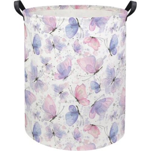 HYKE Butterfly Baby Laundry Basket Kids Hamper Animal Toy Storage Bin for Boys Room Decor Baby Nursery Hamper Gift Baskets for Bedroom Bathroom(Fancy Butterfly)
