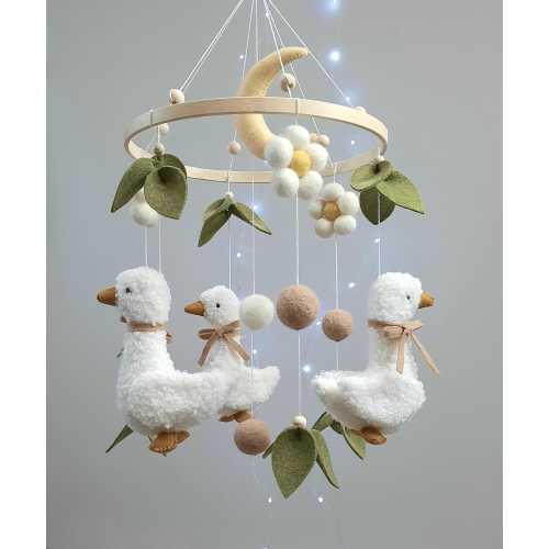 Baby mobile, goose, mobile in the crib, mobile goose, mobile flower, gift to a newborn, toy in the crib, mobile on the farm, toy goose, geese