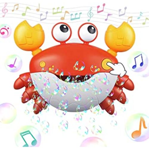 ATAUSD Crab Bubble Bath Maker for Bathtub, Baby Bath Toys for Toddlers 1-3, Bubble Machine with Music,Crab Bath Toys for Toddlers, Babies Kids Bath Toys Great Gifts for 1-2-3-4-8 Years Girl Boy Red