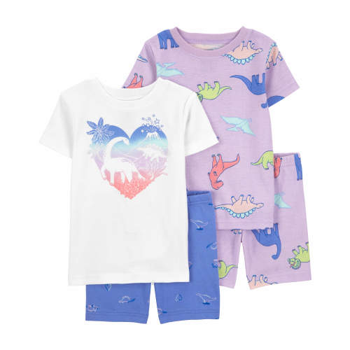 Baby 4-Piece Dinosaur Pajamas Set - 24M - Style,Purple