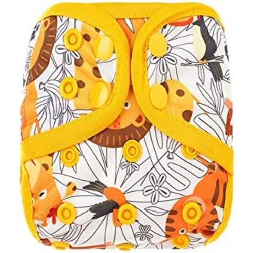 OsoCozy Newborn Reusable Cloth Diaper Covers - Adjustable Snap Fit & Double Leg Gussets for Babies 6-12 Pounds. Use with Prefold, Flat or Fitted Cloth Diapers or Snap-in Inserts