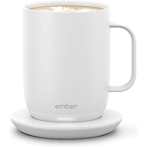 Ember Temperature Control Smart Mug 2, 14 Oz, App-Controlled Heated Coffee Mug with 80 Min Battery Life and Improved Design, White