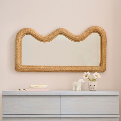 Woven Rattan Mirror (48")