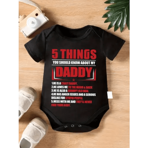 lightweight design boys 5 things dad cotton romper soft - Temu