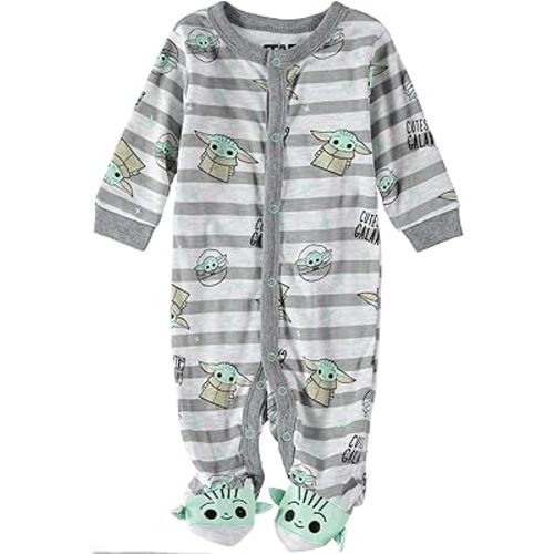 Star Wars Baby Boys The Mandalorian Footie Pajamas Romper Baby Yoda - Baby Pajamas - Baby Sleeper