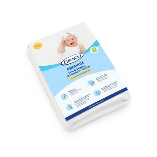 Graco Premium Waterproof Crib And Toddler Mattress Protector - White