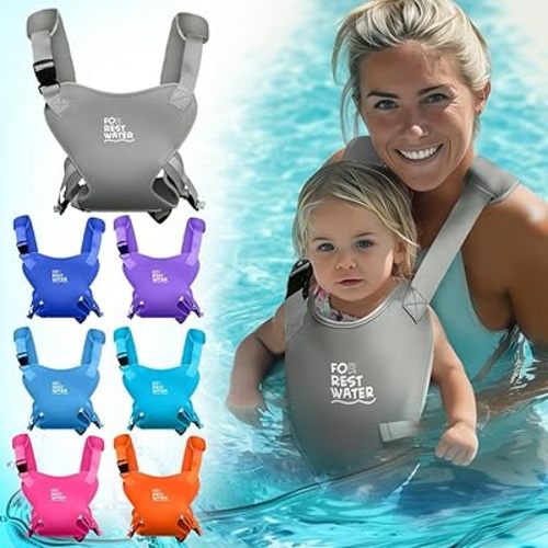 Baby Carrier - Premium Neoprene Ergonomic for Warm & Safe Water & Land Fun (4-24 Months) - Adjustable Infant & Toddler Harness – Summer & Winter Baby Carrier (Grey)