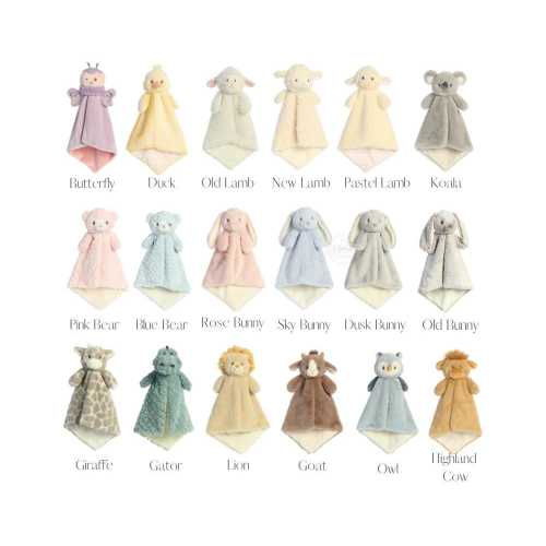 Personalized animal Lovey, Baby Shower Gift, Baby Name Blanket, Animal Lovey, Security Blanket, Gifts for Baby
