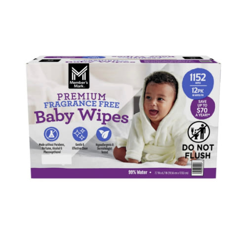 Member's Mark Premium Baby Wipes, Fragrance Free, 12 pk., 1152 Wipes - Sam's Club