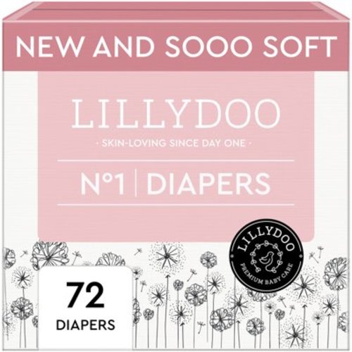 LILLYDOO Baby Diapers Skinfriendly Size 1 (4-11 lbs), 72 Count (Select for More Options)