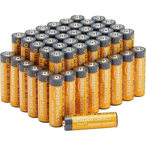 Amazon Basics 48-Pack AA Alkaline High-Performance Batteries, 1.5 Volt, 10-Year Shelf Life