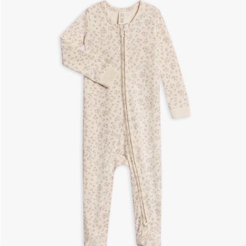 Colored Organics Baby Zip-Up Footed Sleeper with 2-Way Zipper - Newborn Organic Cotton Pajamas