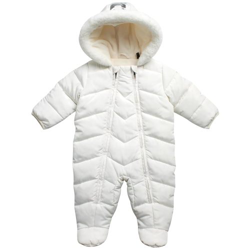 DKNY Baby Girls' Snowsuit - Fleece Lined Hooded Winter Pram - Outerwear Snow Coat for Toddlers & Babies (Infant Sizes: 0-24M)