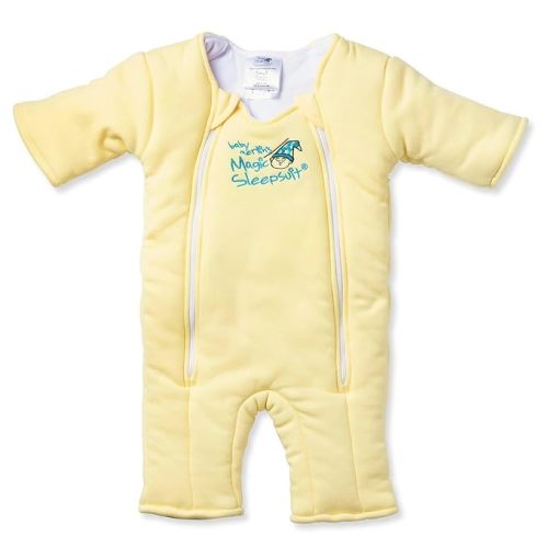 Magic Sleepsuit 100% Cotton Baby Transition Swaddle - Sleepsuit for Infants 6-9 Months - Baby Sleep Suit with Double Zipper for Easy Diaper Changes - Ideal Sleepwear for Back Sleeping - Yellow