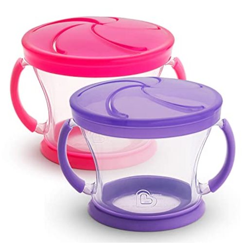 Munchkin Snack Catcher, 2 Pack, Pink/Purple - 2 Count