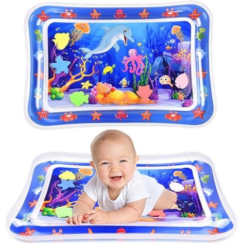 Tummy Time Water Mat Inflatable Baby Water Play mat for 3 6 9 Months Newborn Girl & Boy Early Activity Center